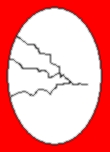 Карикатурный логотип - яйцо с трещинами